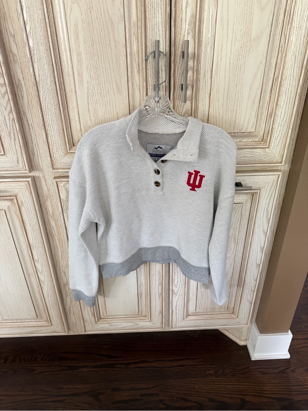 Summit Sportswear Indiana University Grey Pullover with Red IU Logo